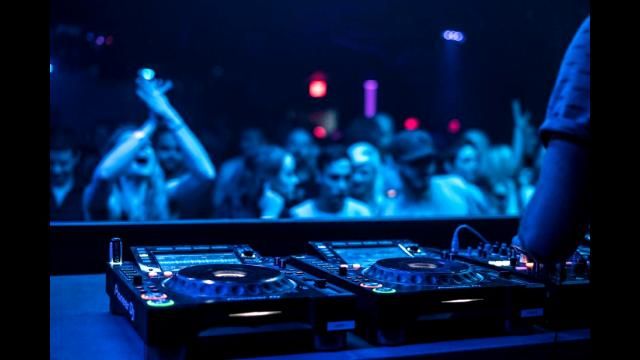 A DJ playing to a crowd