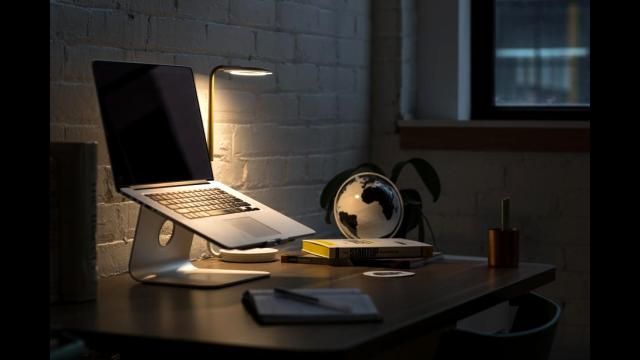 A desk late at night